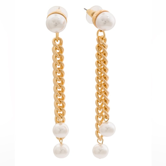 KENNETH JAY LANE Pearl Chain Earrings - Picture 3 of 4